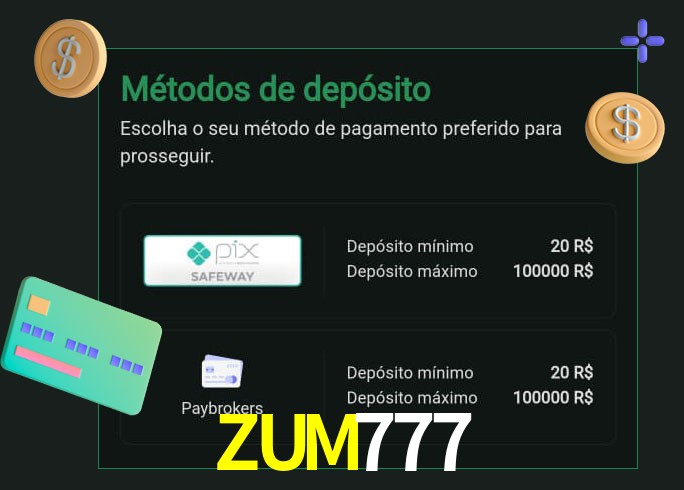 O cassino ZUM777bet oferece uma grande variedade de métodos de pagamento